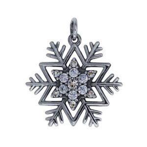 Center Set Sterling Silver Snowflake Pendant