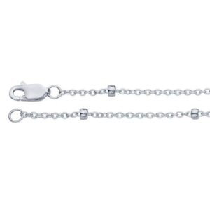 Sterling Silver 1.55mm Cable Chain with 2.7mm Beads