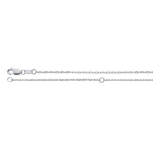 Sterling Silver 1.1mm Oval Cable Chain, Adjustable