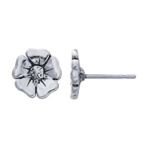 Sterling Silver Poppy Post Earring