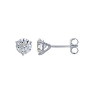 14K White Gold 1-Ct. (TW) Diamond-Set Earrings