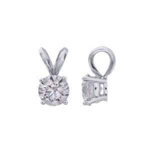 White Gold Diamond Pendant - 1/2-Ct Diamond - 5mm