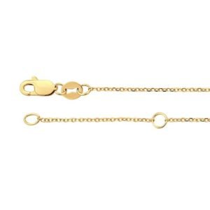 Adjustable Gold Chain - Beveled Oval 14K Yellow Gold