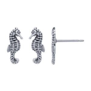 Sterling Silver Seahorse Stud Earring