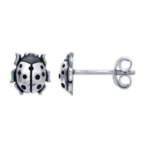 Sterling Silver Ladybug Post Earrings