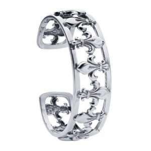 Sterling Silver Fleur-de-Lis Cuff Bracelet