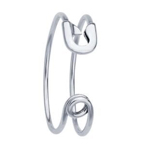 Sterling Silver Safety Pin-Style Cuff Bracelet